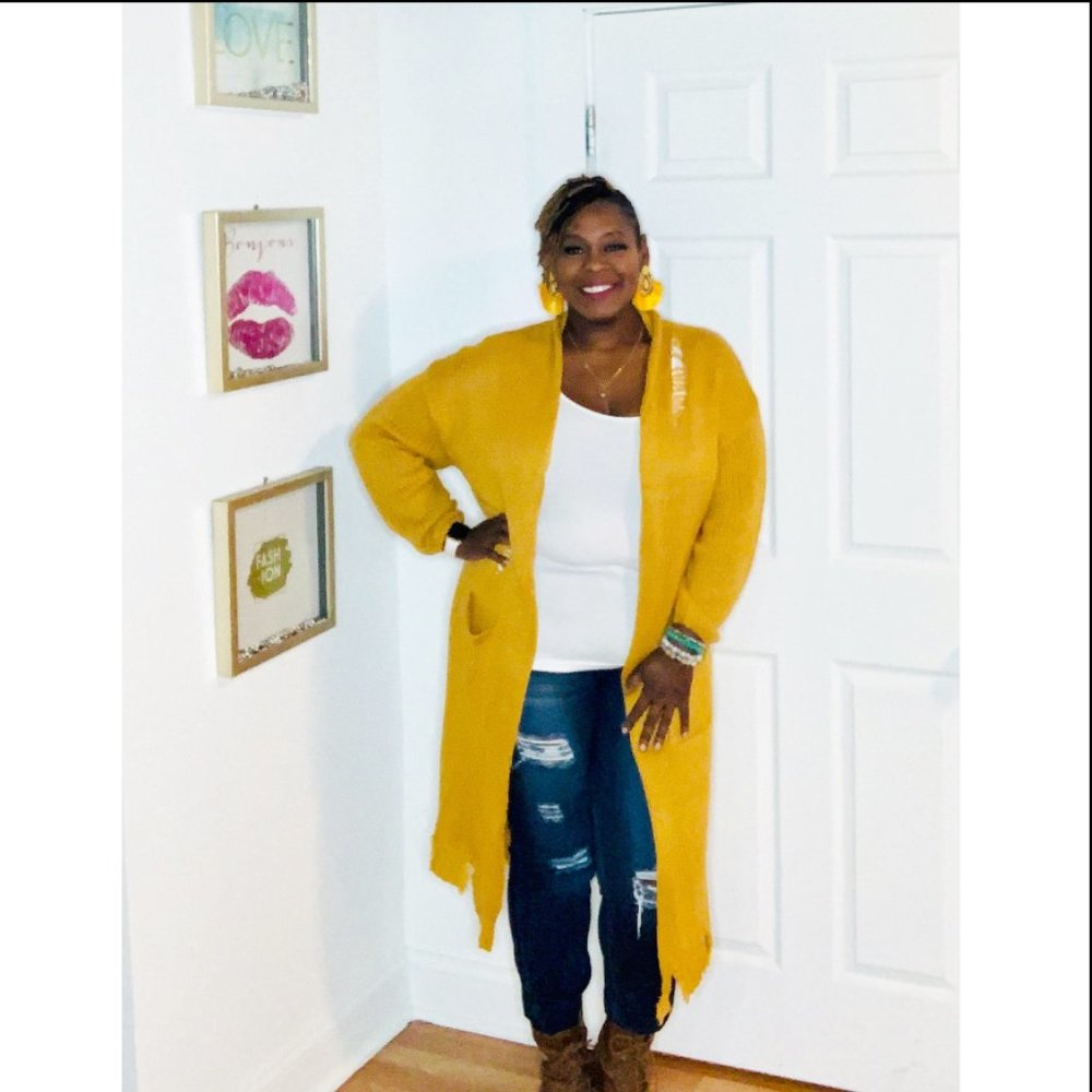 Distressed cardigan